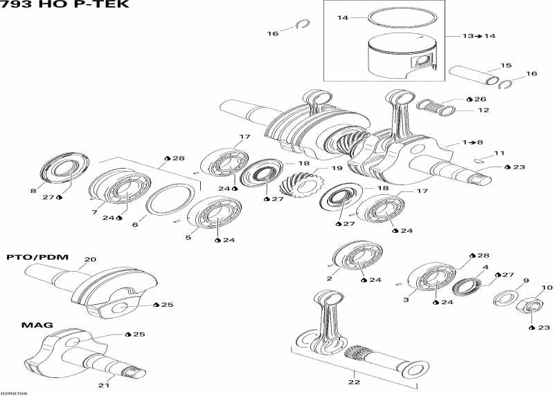  Skidoo GSX LTD 800 HO PTEK, 2007  - Crankshaft And Pistons