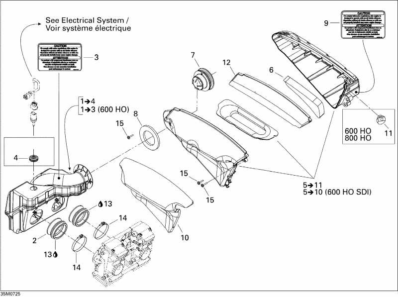 snowmobile Ski-doo GSX Sport 500 SS, 2007 - Air Intake System 500 Ss
