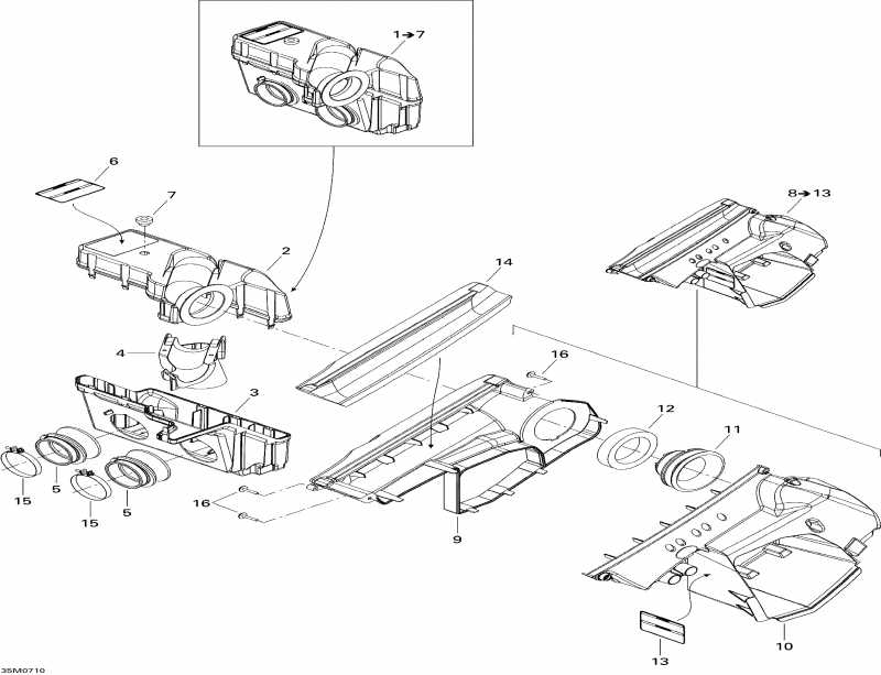 snowmobile Skidoo GTX 550F, 2007 - Air Intake System