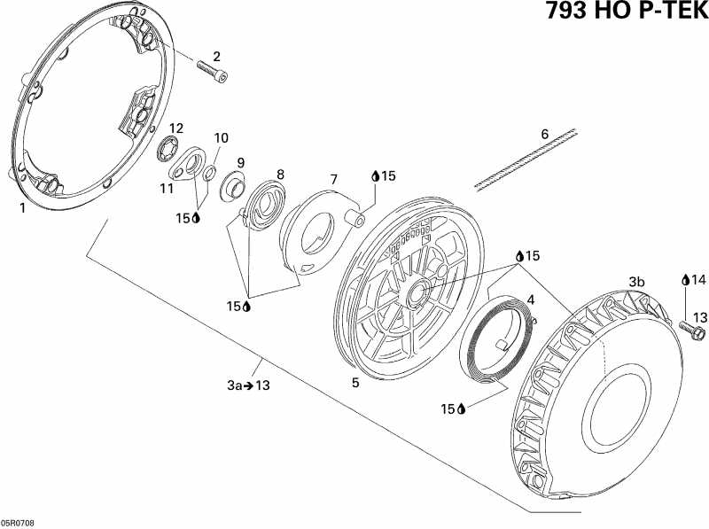  Ski-doo GTX LTD 800 HO PTEK, 2007  - Rewind Starter