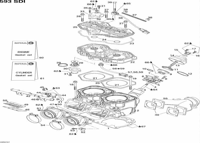 Ski Doo GTX Sport 600 HO SDI, 2007 - Cylinder And Cylinder Head