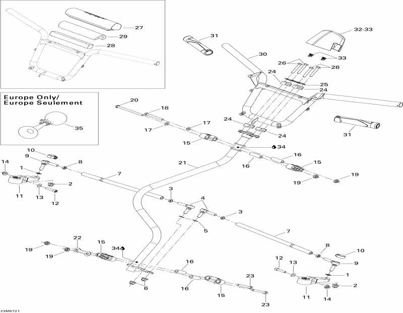 snowmobile Skidoo Legend Trail V800, 2007  - Steering System