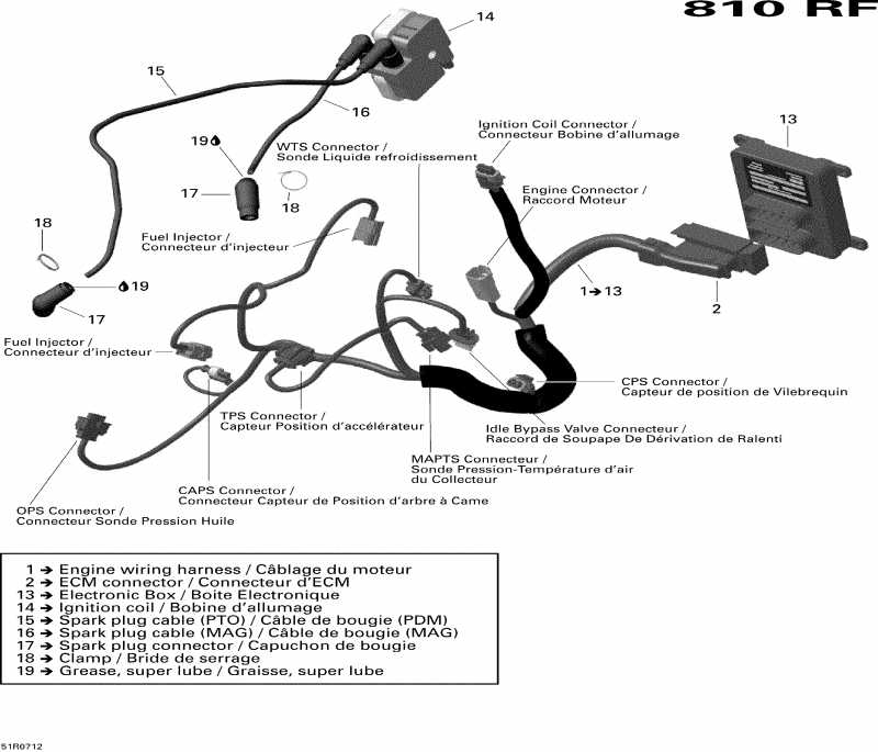  Skidoo Legend Trail V800, 2007 - Engine Harness And Electronic Module