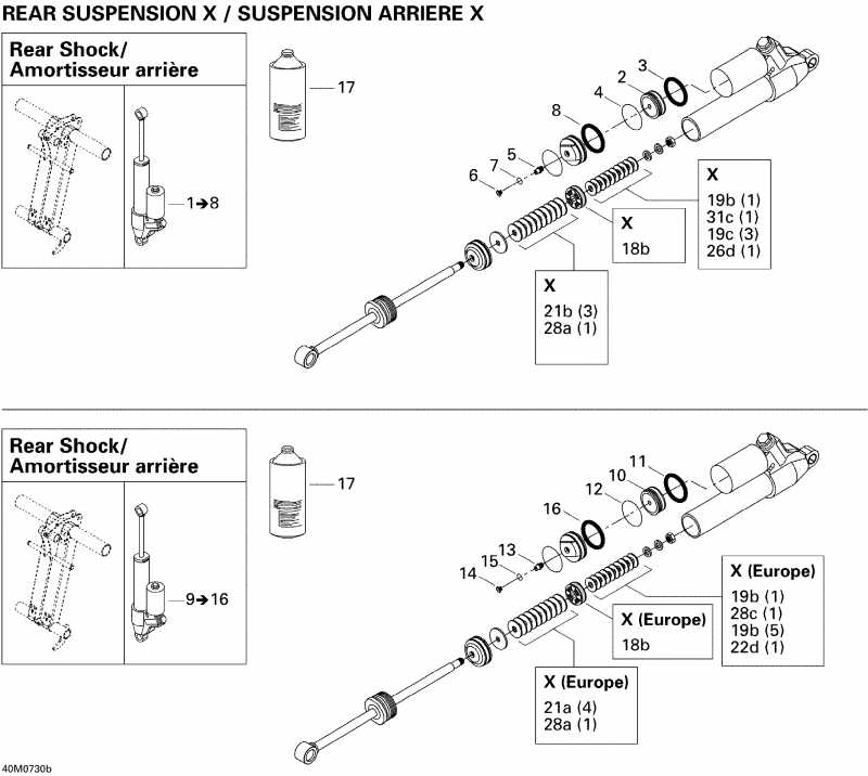  BRP SkiDoo MACH Z X, 2007 - Take Apart Shock, Rear X
