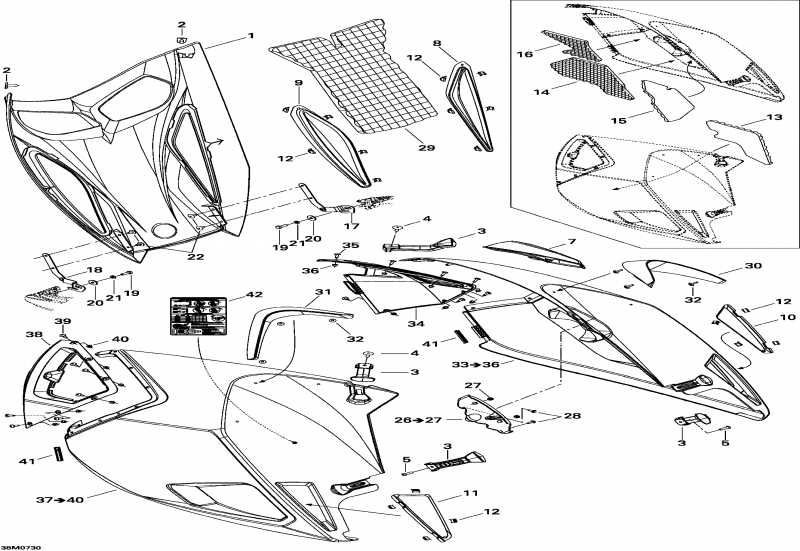 snowmobile Skidoo MACH Z X, 2007  - Hood