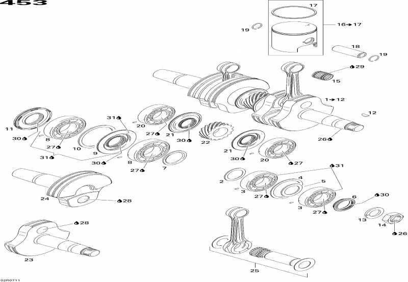    MX Z 440X Racing, 2007 - Crankshaft And Pistons