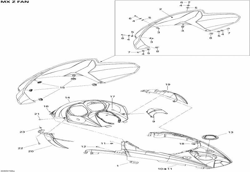 snowmobile BRP SkiDoo MX Z 550F, 2007  - Windshield And Console Fan