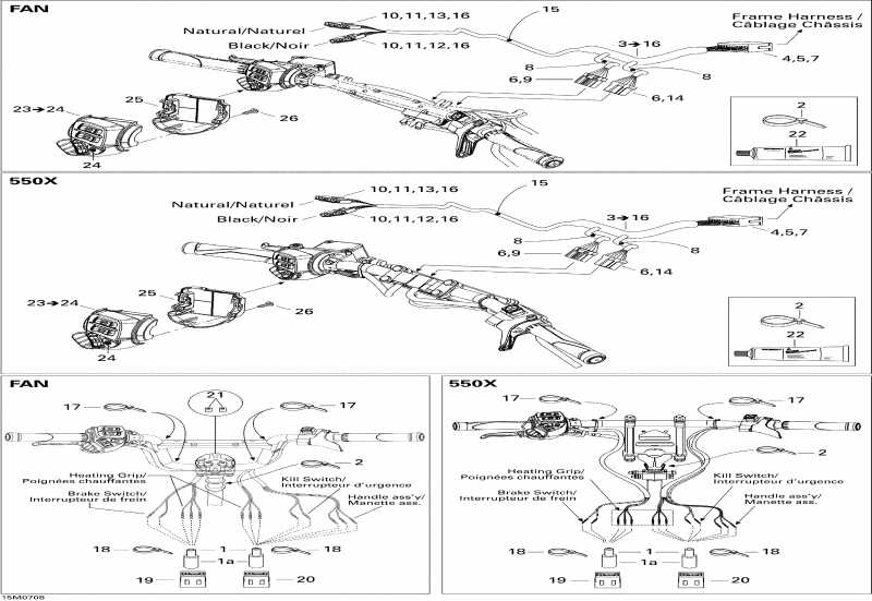 snowmobile  MX Z 550F, 2007 ������ - Steering Wiring Harness Fan
