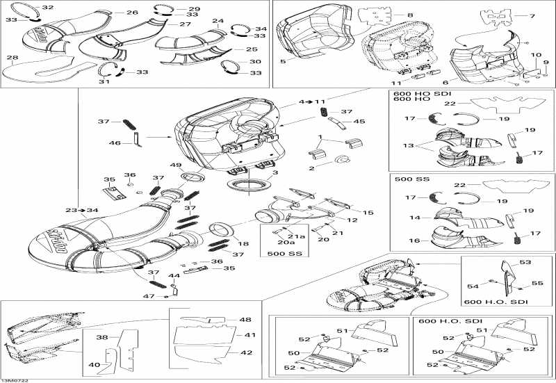  Skidoo MX Z Adrenaline 500SS, 2007  - Exhaust System 500 Ss