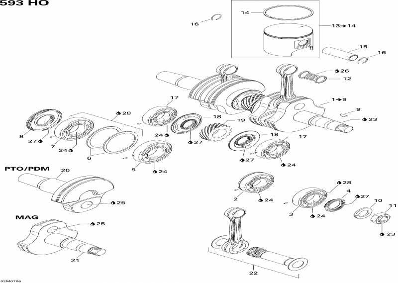 snowmobile - Crankshaft And Pistons