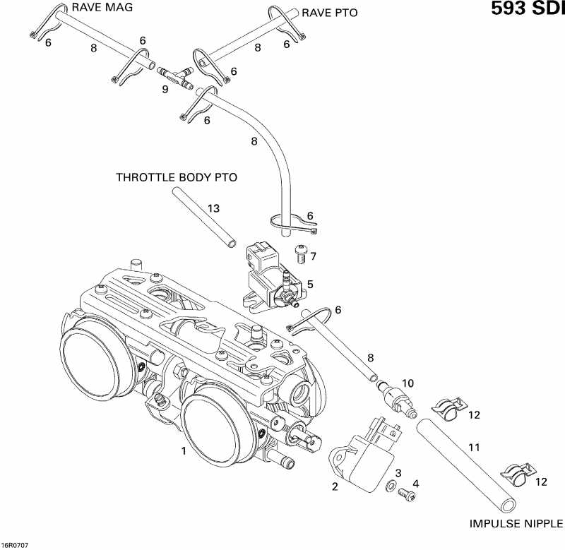 snowmobile   MX Z Adrenaline 600 HO SDI, 2007 - Throttle Body