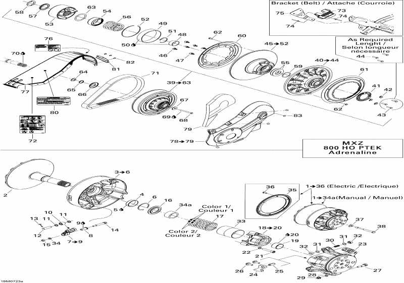 snowmobile BRP SkiDoo MX Z Adrenaline 800 HO PTEK, 2007  - Pulley System Adrenaline