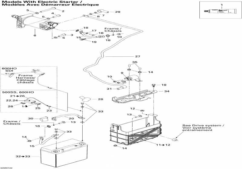 snowmobile BRP MX Z Blizzard 600 HO SDI, 2007 ������ - Battery � ������� 600 Ho Sdi