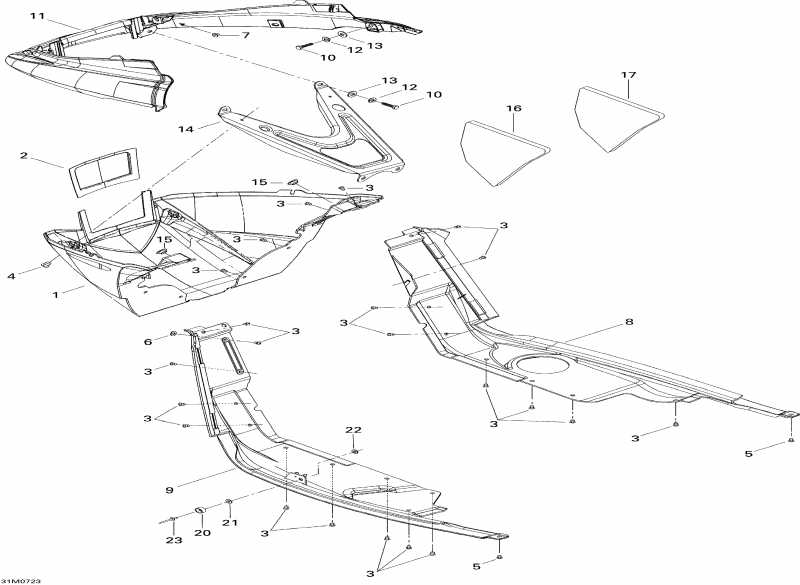 snowmobile Skidoo MX Z Blizzard 800 HO PTEK, 2007 - Bottom Pan Blizzard