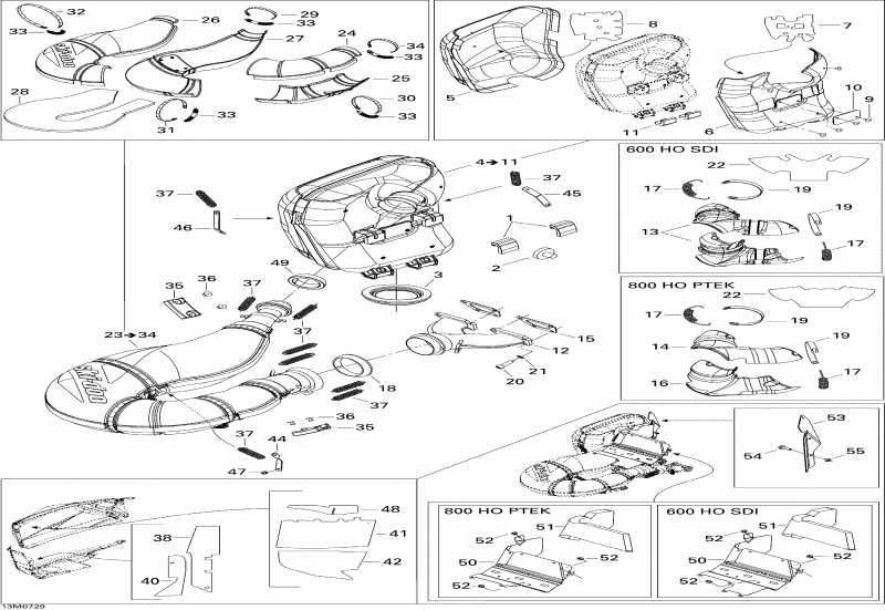  Ski Doo  MX Z Renegade 800 HO PTEK, 2007 - Exhaust System 800 Ho Ptek