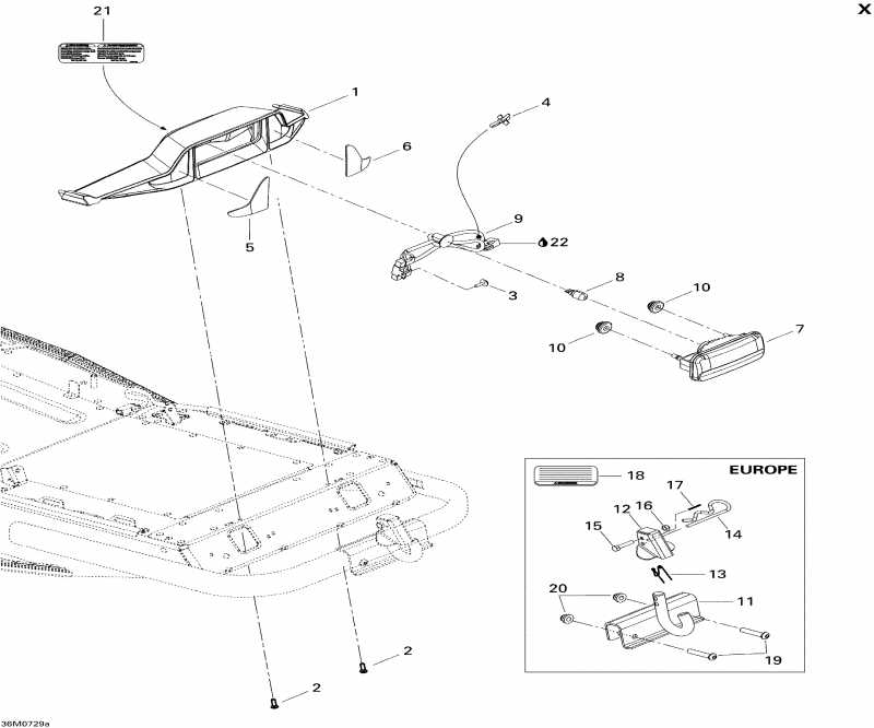 snowmobile Skidoo MX Z Renegade X 600 HO SDI, 2007 - Luggage Rack Renx