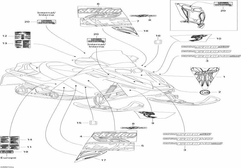  Skidoo MX Z Trail 500SS, 2007 - Decals Trail