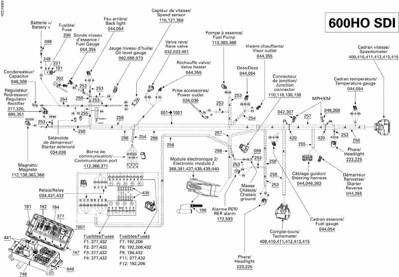 snowmobile  MX Z X 600 HO SDI, 2007 - Electrical Harness 600ho Sdi