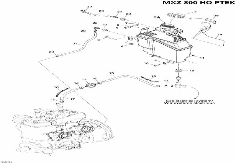 snowmobile ski-doo  MX Z X 800 HO PTEK, 2007 - Oil System