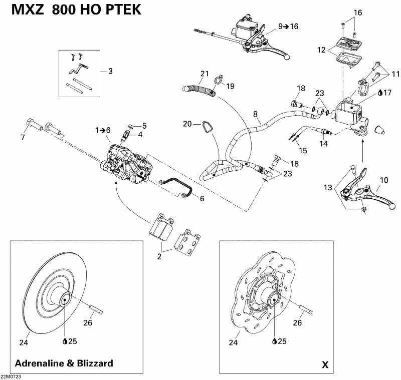  Skidoo MX Z X 800 HO PTEK, 2007  - Hydraulic Brakes X, Blizzard