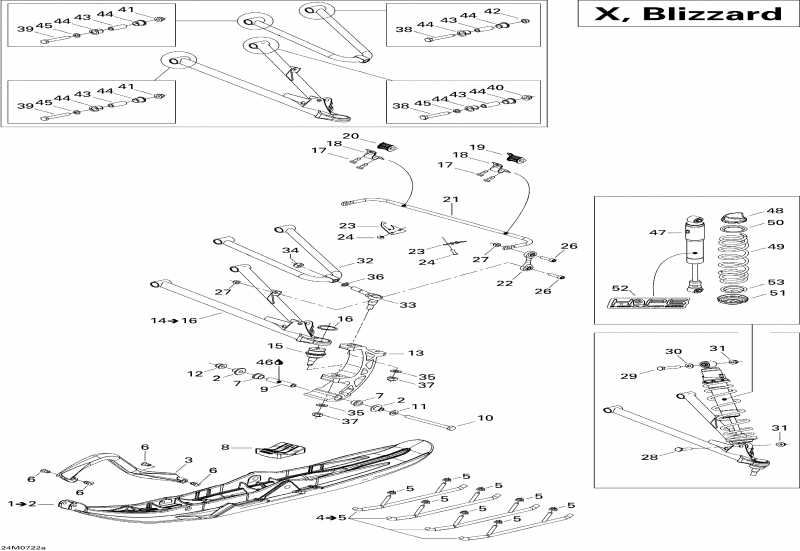 snowmobile  MX Z X 800 HO PTEK, 2007  - Front Suspension And Ski X