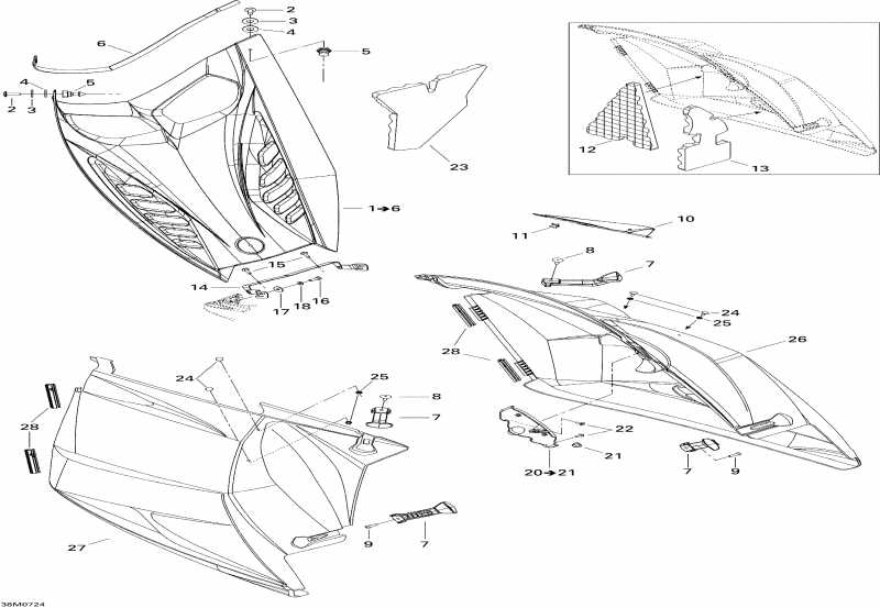 snowmobile Ski Doo MX Z XRS 800 HO PTEK, 2007 ������ - Hood