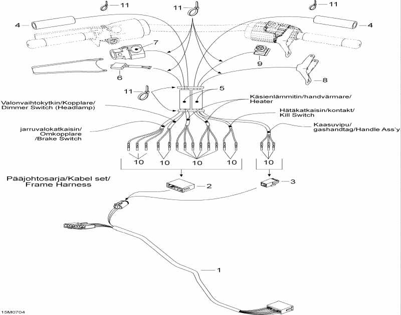  Ski Doo Skandic LT 440F, 2007 - Steering Wiring Harness