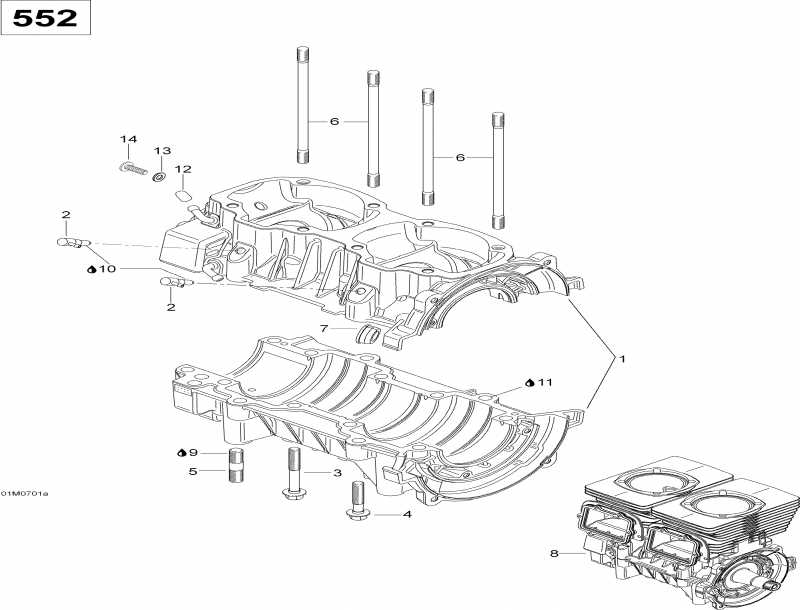 SkiDoo  Skandic SUV 550F, 2007 - Crankcase (550f Suv)