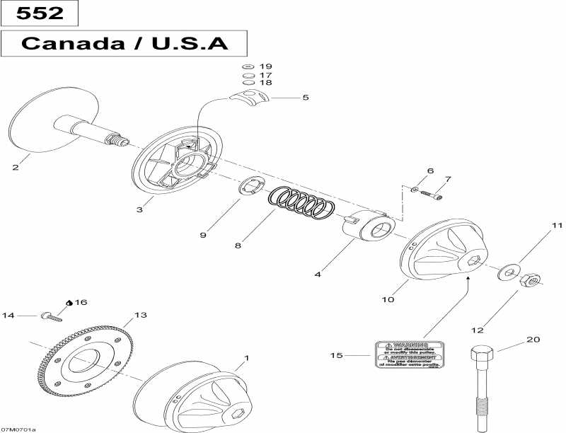 Skidoo Skandic SUV 550F, 2007  - Drive Pulley 550f Suv