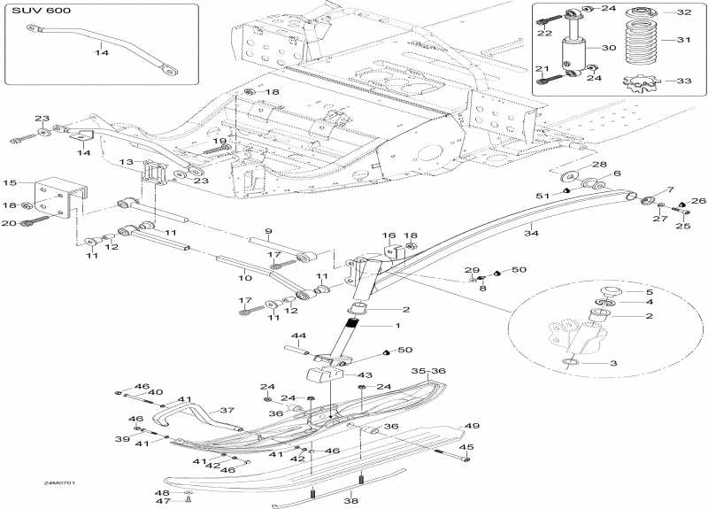  ski-doo  Skandic SUV 550F, 2007 - Front Suspension And Ski 550f Suv