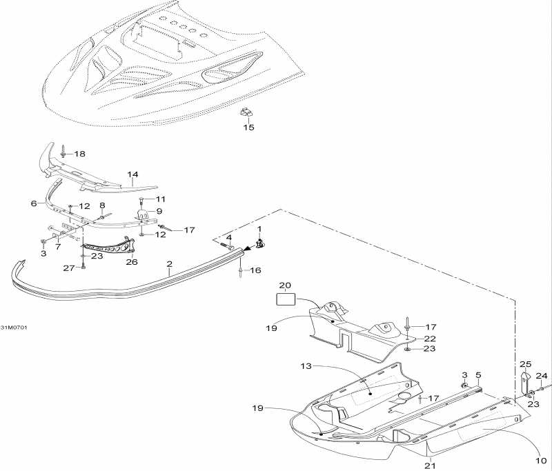  Skidoo Skandic SUV 550F, 2007 - Bottom Pan 550f Suv