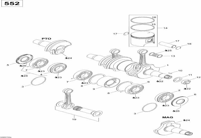 Skidoo - Crankshaft And Pistons 550