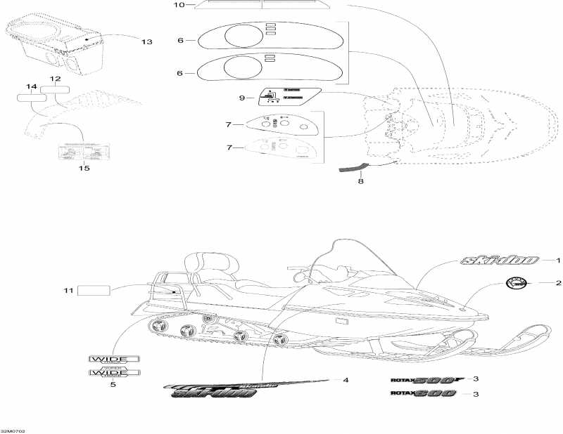 snowmobile Skidoo Skandic SWT 550F, 2007  - Decals Swt 550