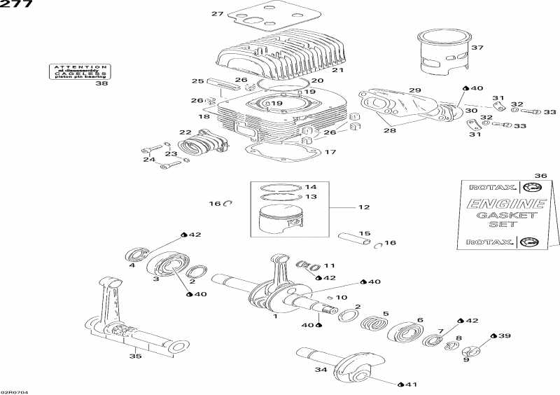  Skidoo  Skandic Tundra 300F, 2007 - Crankshaft, Piston And Cylinder