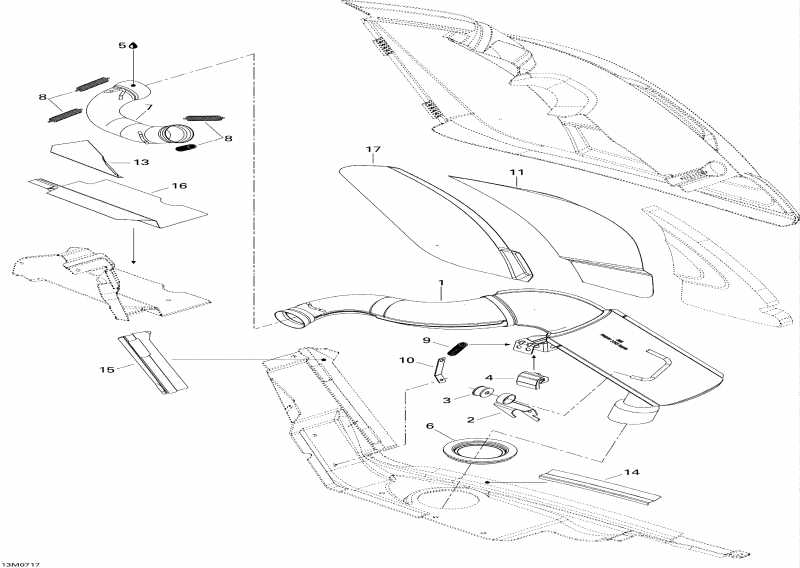snowmobile Skidoo Skandic Tundra 300F, 2007  - Exhaust System