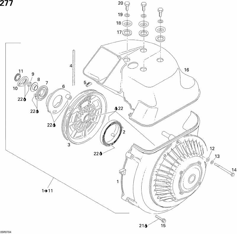 snowmobile BRP SkiDoo Skandic Tundra 300F, 2007 - Rewind Starter