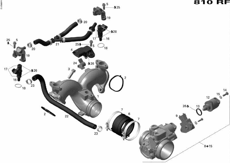 snowmobile Skidoo  Skandic Tundra V-800, 2007 - Intake Manifold And Throttle Body