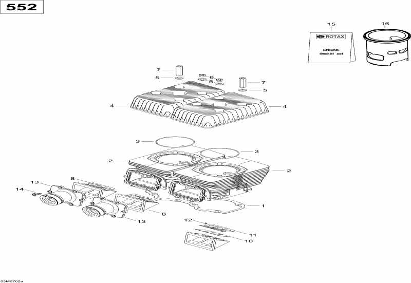 �������� SkiDoo - Cylinder And Cylinder Head 550
