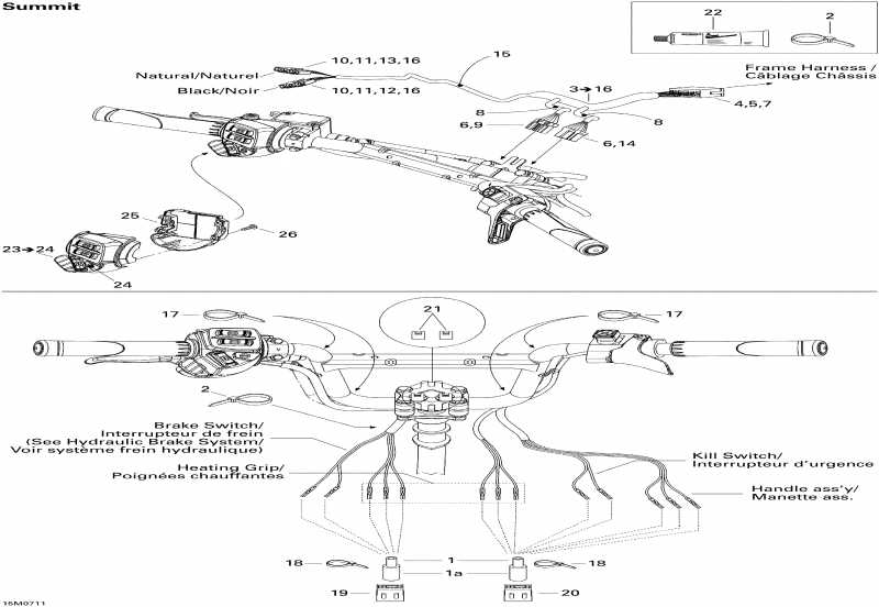  Skidoo  Summit 550F, 2007 - Steering Wiring Harness