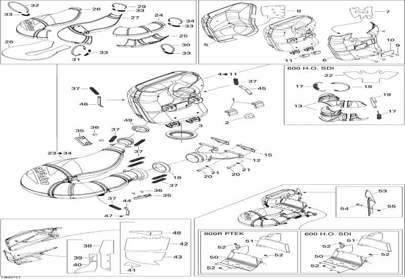 BRP SkiDoo Summit Adrenaline 600HO SDI, 2007 ������ - Exhaust System 600ho Sdi