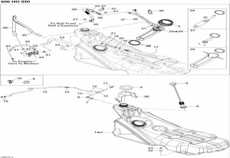 snowmobile Skidoo  Summit Adrenaline 600HO SDI, 2007 - Fuel System 600 Ho Sdi