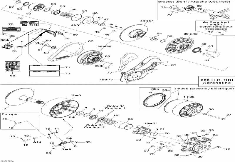 snowmobile Skidoo ����������� Summit Adrenaline 600HO SDI, 2007 - Pulley System 600 Ho Sdi