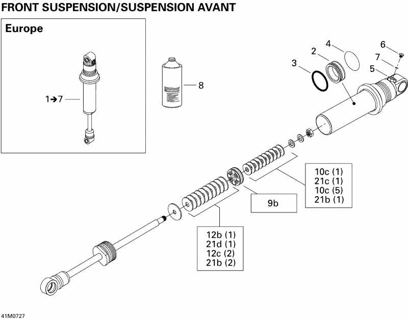�������� SKIDOO Summit Adrenaline 600HO SDI, 2007 - Take Apart Shock, Front