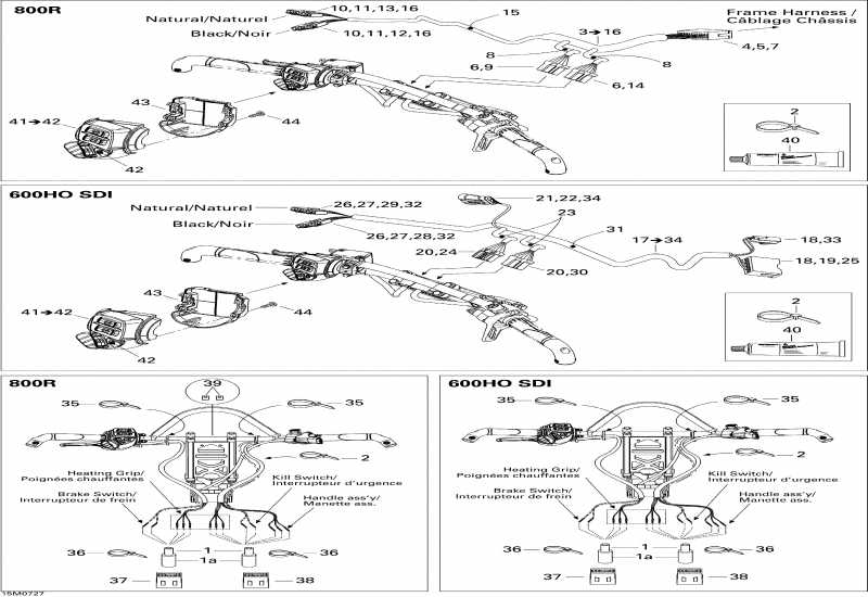   Summit Adrenaline 600HO SDI, 2007 - Steering Wiring Harness 600ho Sdi