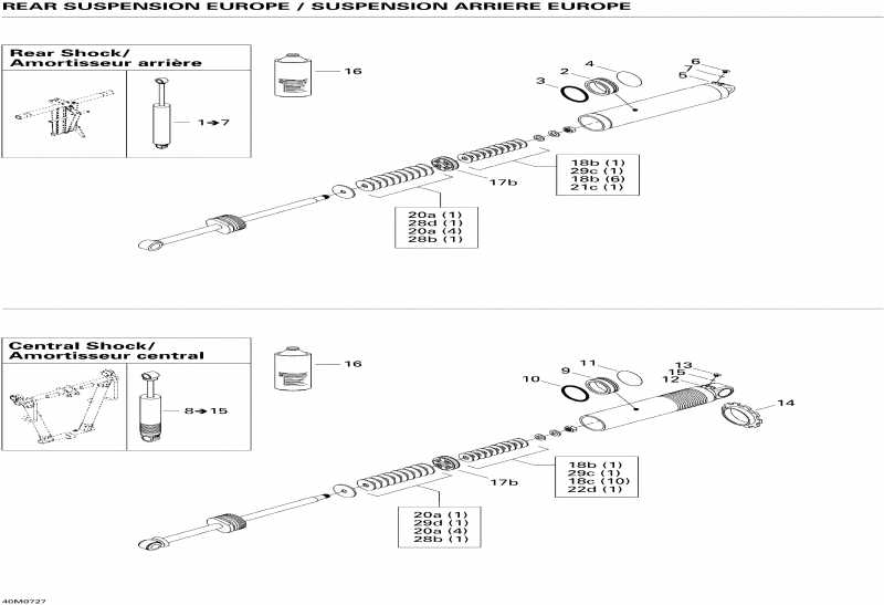 snowmobile  Summit Adrenaline 800R, 2007 ������ - Take Apart Shock, Rear Europe