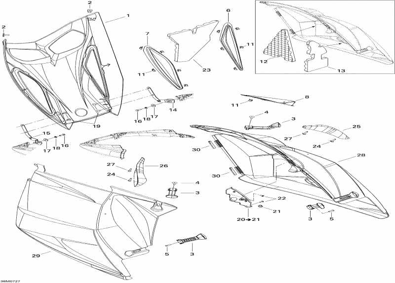 snowmobile ski-doo  Summit Adrenaline 800R, 2007 - Hood