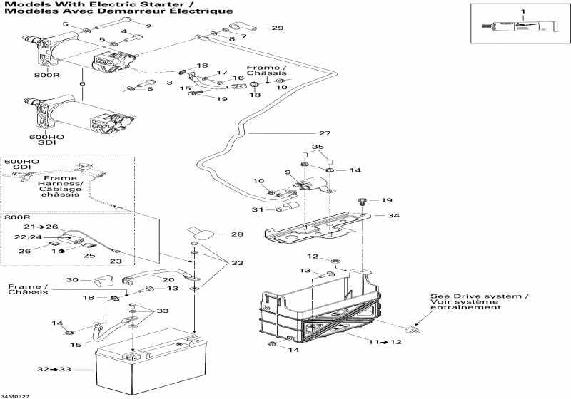 snowmobile Skidoo Summit Adrenaline 800R, 2007 - Battery And Starter 800r