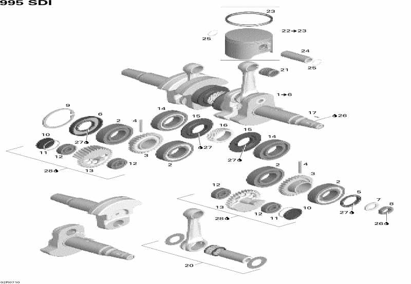  Summit Highmark & Highmark X 1000 SDI, 2007 - Crankshaft And Pistons