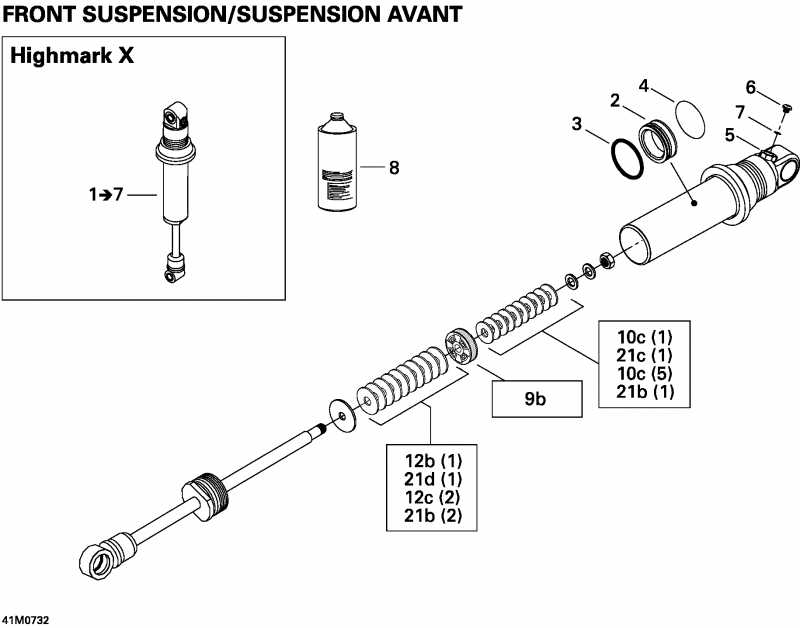    Summit Highmark & Highmark X 1000 SDI, 2007 - Take Apart Shock, Front