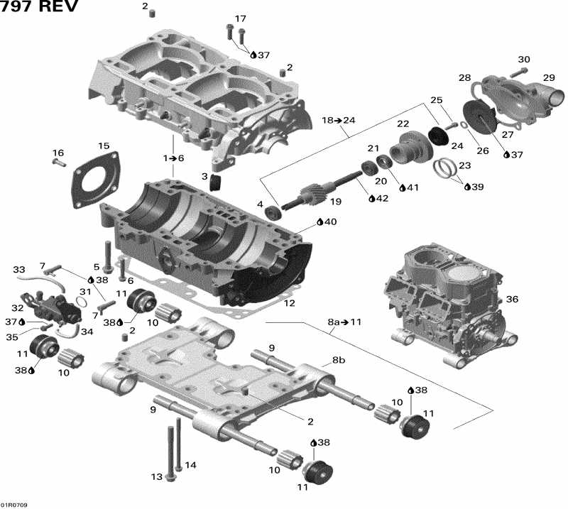 Summit X, 2007  - Crankcase, Water Pump And Oil Pump